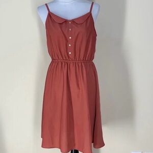 Y2K Kardashian Kollection Medium Rust Mini Dress Thin Strap New Partial Tags